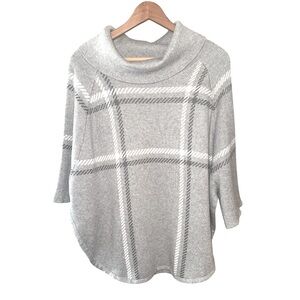Loft Outlet‎ Plaid Pullover Poncho Sweater size XS/S NWT